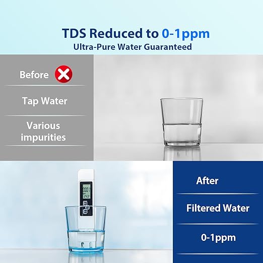 iSpring RCC7D 75 GPD Reverse Osmosis/Deionization Water Filter System, Removes TDS, Chlorine, Fluoride, Lead, and More, Fits Under Sink, 1 Year Warranty