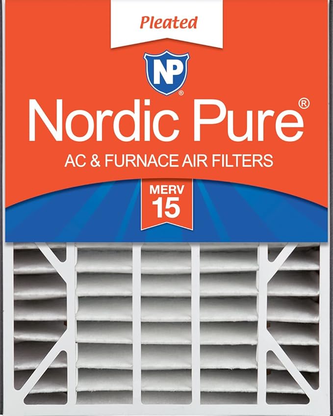 Nordic Pure 20x25x5 (Actual Size: 19 3/4 x 24 1/4 x 4 7/8) Air Bear Replacement 266649-102 MERV 15 Air Filter 1 Pack