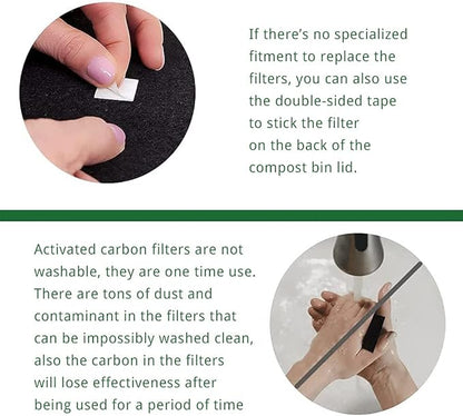 Compost Bin Odor Filters for Food Compatible with Joseph Compost Bin Waste Caddy Replacement Rectangle Activated Carbon Filters for Indoor Kitchen Compost Bucket (Pack of 7)