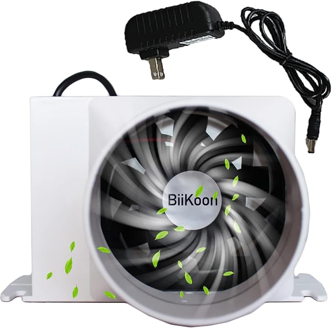 3 Inch Inline Fan 12V Tube Vent Fan Powerful 130Cfm in-line Duct Fan 20W Plastic Extractor Blower for Hydroponics Home Use Ventilation Tent (Color : NO Adjustable Speed, Size : 20w)