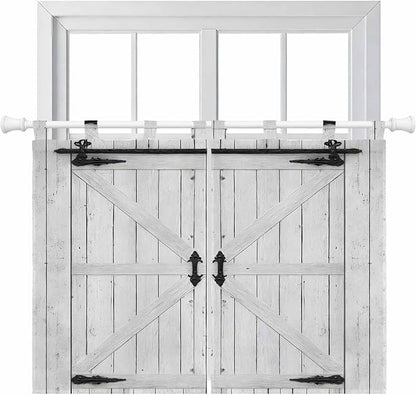 Farmhouse Wood Grain Bedroom Curtains 63 Inch Length, Window Curtains Tab Top, Vintage Country Barn Gate Grey Light Filtering Window Treatments Drapes 42"x63" 2 Panel