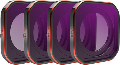 4-Pack Hybrid ND/CPL Filter Set for Insta360 Ace Pro2, ND8-PL ND16-PL ND32-PL ND64-PL 2-in-1 Combo, Solves Glare and Overexposure in One Filter, Professional Film-Making
