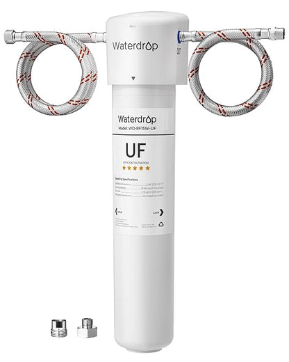Waterdrop 15UAW-UF 0.01 μm Ultra Filtration Under Sink Water Filter System, 2 Years, Reduces Lead, Chlorine, Bad Taste & Odor, Direct Connect to Kitchen Faucet, USA Tech