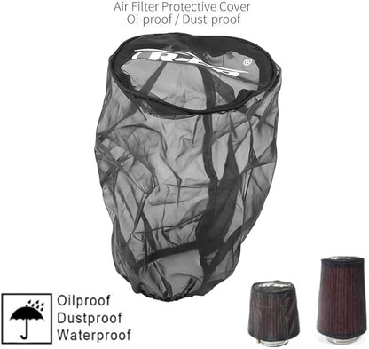 Filter Wrap Universal Air Filter Cover for High Air Intake Filters Dust Cloth Black (Big)