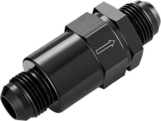 EVIL ENERGY 10AN Billet Inline Fuel Filter 30 Micron Aluminum Black for Car EFI & Carb Fuel Systems, Motorcycle and Boats