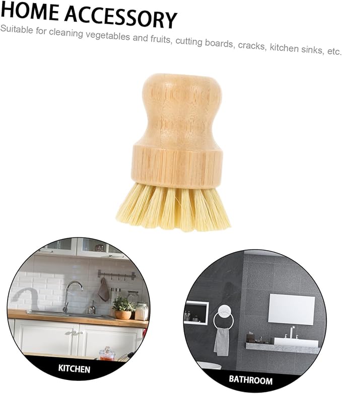Multi-Function Pot Brush Natural Vegetable Scrubber for Dishes Pans and Pots Comfortable Grip for Easy Cleaning Use