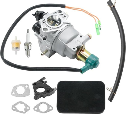 Anxingo 16100-ZE3-704 Carburetor with Air filter Kit, Replacement for DF7000 DFD7000 7000ES 9000ES 420CC DJ190N Enngine Generator, Replaces JF390-I-04B 16100-ZF6-D42