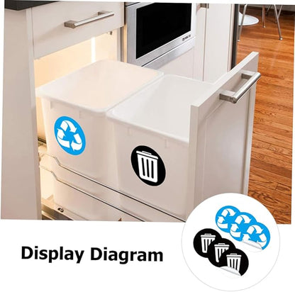 DECHOUS Reminding Waste Sorting Habits 6 Adhesive PVC Stickers for Garbage Can Decor