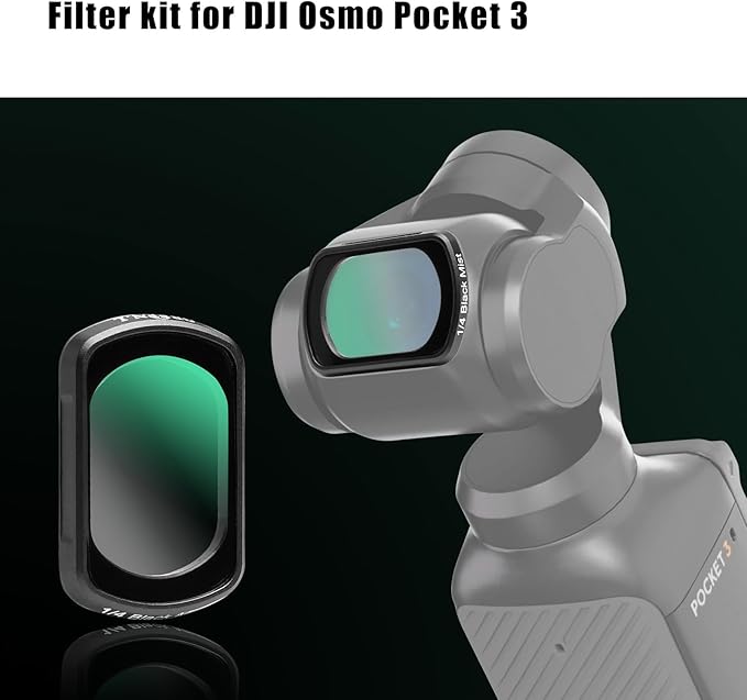 GREEN.L Magnetic Black Mist Filter for DJI Osmo Pocket 3, 1/4 Strength Cinematic Pro-Mist Effect, Ultra-Thin, Multi-Coated, HD Optical Glass