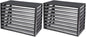 Aluminum Air Conditioner Fence Set of 2, Louvered Outdoor AC Unit Cover, Decorative Privacy Screen, Weatherproof and Anti-Theft (Black 100x50x70cm/39x20x28in)