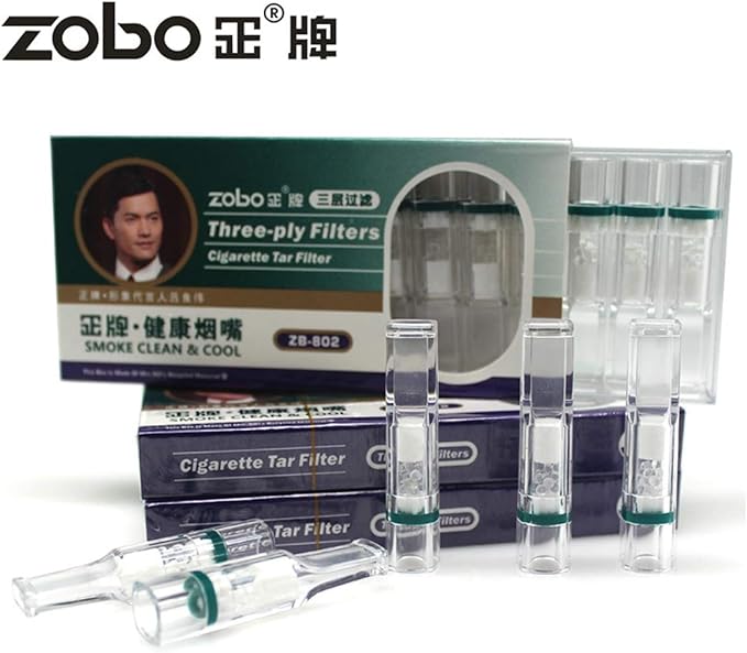 ZOBO Disposable Cigarette Filters Three-Layer Microporous Multi-Filtering to Reduce Tar and Smoke Stains (120 Per Pack) Elegant and Stylish Design, Suitable for Regular and King Size of Cigarettes