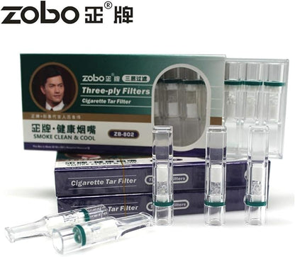 ZOBO Disposable Cigarette Filters Three-Layer Microporous Multi-Filtering to Reduce Tar and Smoke Stains (120 Per Pack) Elegant and Stylish Design, Suitable for Regular and King Size of Cigarettes