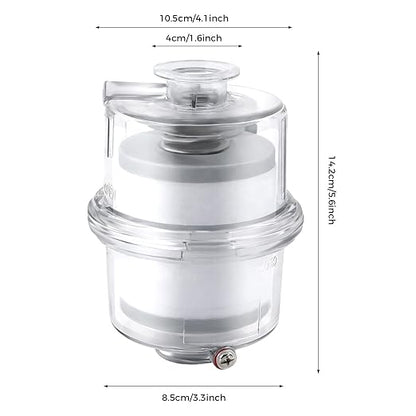 KF25 Oil Mist Filter, Vacuum Pump Exhaust Oil Mist Filter with 15.75 in Oil Drain Pipe, Oil Removal Up to 95%, Built-in Glass Fiber Filter Material, Vacuum Pump Filter for Industrial Production