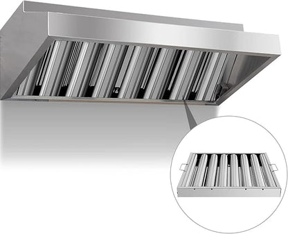 Hood Filters 19.5W x 19.5H Inch 430 Stainless Steel Pack of 6, 7 Grooves Commercial Hood Filters, Commercial Kitchen Range Hood Filter for Grease Rated Commercial Kitchen Exhaust Hoods