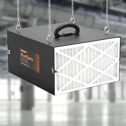 PURISYSTEMS Air Filtration System 3-Speed Remote, Hanging Air Filter w/RF Remote for Woodworking, Garage and Shop Dust Collector, up to 500 sq. ft (350/450/500 CFM) (Outer Air Filters-500IG/500-3P)