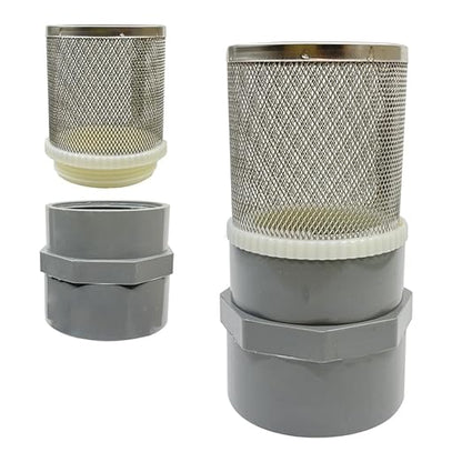 1.2 inch Stainless Steel Filter Cover Connected to 1.2 inch/DN32 Grey PVC Water Pipe, Suction Strainers Used to Remove Debris and Reduce Solid Entry(1pcs)