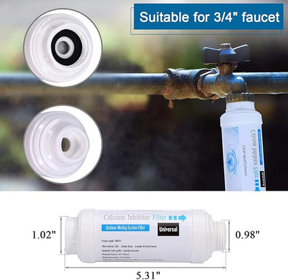 Mornajina 2 Pieces Calcium Inhibitor Filter, Outdoor Misting System Protector for Mist Nozzle, Preventing Scale Buildup from Clogging Up