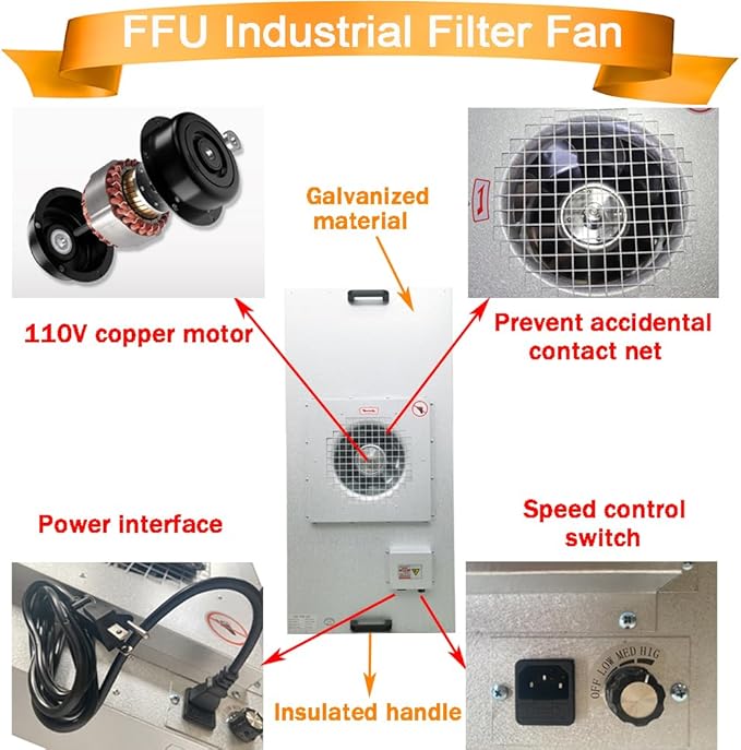 INTBUYING Air Flow Clean Bench Vertical Laminar Flow Hood Dust Free Room Workshop 110V Aluminum Blade Fan with HEPA Filter Dust Free Work 47.2x23.6x29.1in for Phone LCD Repair Laboratory Using