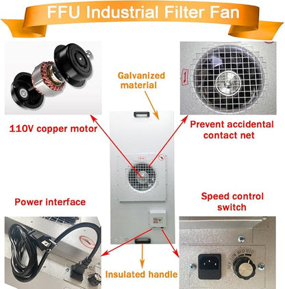 INTBUYING Air Flow Clean Bench Vertical Laminar Flow Hood Dust Free Room Workshop 110V Aluminum Blade Fan with HEPA Filter Dust Free Work 47.2x23.6x29.1in for Phone LCD Repair Laboratory Using