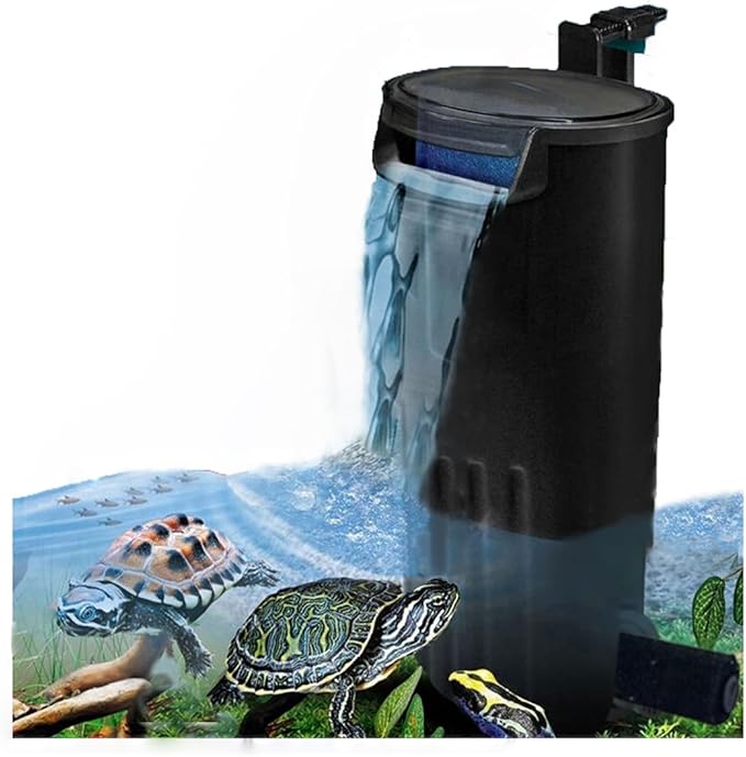 Aquarium Internal Filter for 3 to 20 Gallons Small Fish Tank Turtle Tank Reptiles Shrimp Amphibian Frog Cichlids Newt(Aquarium filter)