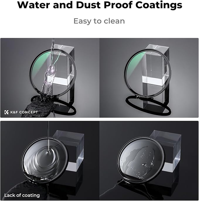 K&F CONCEPT 62mm MC UV Lens Protection Filter with Filter Cap Cleaning Cloth Optical Glass Ultra Slim 28 Multi-Layer Coatings Camera Lens UV Filter (Nano-X Series)