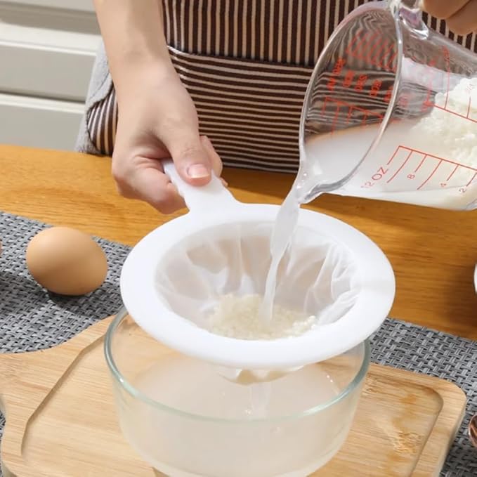 Kitchen Ultra-Fine Nylon Mesh Strainer I Filter Spoon Sieve For Soy Milk, Coffee, Milk, Yogurt, Juice, Enzymes, Honey, Wine, Rice Milk, Tofu brain