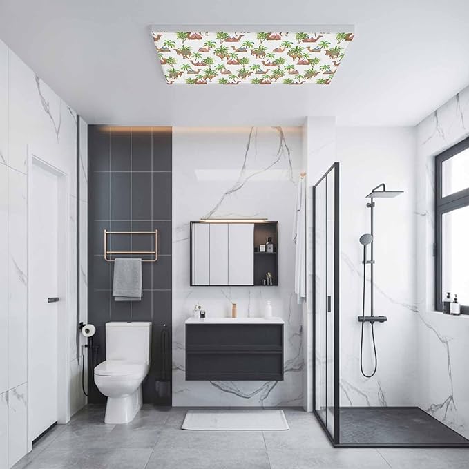 Fluorescent Light Covers for Ceiling Lights Deserts Camels Magnetic Light Filters 3 Pack 4x2 ft Southwest Date Trees Ceiling Lights Cover for Classroom Office School Home Drop Lamp Decor