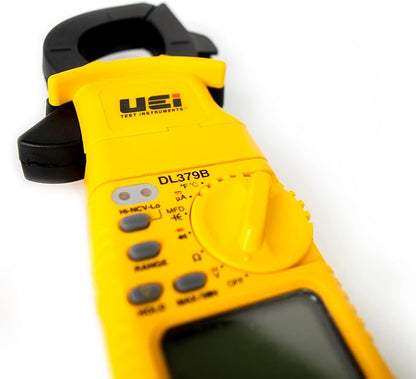 UEi DL379B Digital Clamp Meter Auto Ranging, HVAC Current Voltage Tester w/Magnetic Mount, Measures AC Amps AC/DC Volts Temperature Capacitance Frequency Diodes Duty Cycle Continuity Resistance NCV