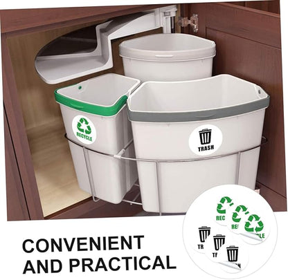 Removable Garbage Can Labels Waste Sorting Stickers Bathroom Trash Bin Combo Eco-Friendly Easy to Apply
