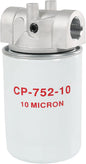 10 Micron Hydraulic Oil Filter Assembly, Spin-On Design, Return Line Filter with Indicator Port, 20 GPM Flow Rate, 200 PSI, 3/4" NPTF Port, Replace# 221006