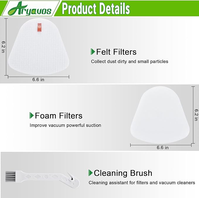 4 Foam & Felt Filters Replacement for Shark Navigator Lift-Away Vacuum ZU503AMZ, NV350, NV351, NV352, NV355, NV356E, NV357, NV360, UV440, UV490, UV500, UV540, UV550, Part XFF350 XHF350