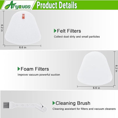 4 Foam & Felt Filters Replacement for Shark Navigator Lift-Away Vacuum ZU503AMZ, NV350, NV351, NV352, NV355, NV356E, NV357, NV360, UV440, UV490, UV500, UV540, UV550, Part XFF350 XHF350