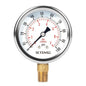 2-1/2" Dial Size, 0-100 Psi Lead-Free Pressure Gauge, Glycerin Liquid Filled, 1/4" NPT Lower Mount, Stainless Steel Case, for Water Pump, Pneumatic Air, Well Tank, RV Hose, Gas, Pressure Test