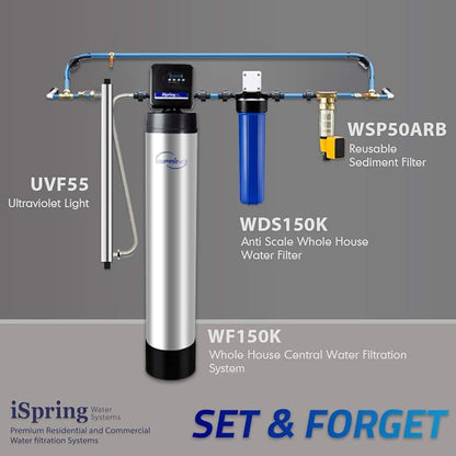 iSpring FWDS80K Anti-Scale Replacement Cartridge for WDS80K Whole House Water Filter, 10" x 4.5", White, Lasts Up to 6 Months, 1-Pack