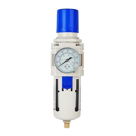 BLCH 1/2" NPT Air Compressor Filter - Air Pressure Regulator Filter Combo,Compressed Air Dryer AW4000-04 Semi-Auto Drain Poly Bowl Gauge 0-160 PSI 5μm
