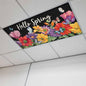 Fluorescent Light Covers for Ceiling Lights Hello Spring Magnetic Light Filters 1 Pack 4x2 ft Butterfly Colorful Spring Floral Ceiling Lights Cover for Classroom Office School Home Drop Lamp Decor