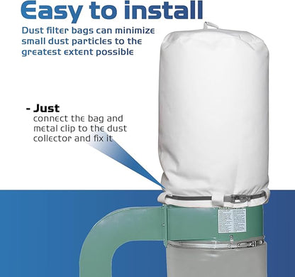 70333 Dust Collector Bag, fit for POWERTEC DC-1512, Vacuum & Dust Collector Bags, Compatible with JET, Grizzly, Shop Fox, Wen, Harbor Freight, 21" x 31", 1 Micron Filter
