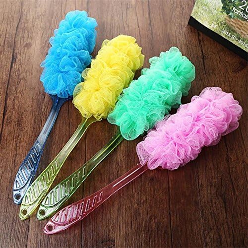 Vivona 40CM Long Crystal Handle Bath Brush Shower Scrubber Sponge Flower Soft Cleaner Comfort Back Bathing Sponge Ball Drop Shipping - (Ships From: United States)