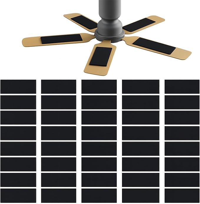 40 Pcs Ceiling Fan Filters for Blades, Fan Air Purifier Pads with Activated Coconut Shell Carbon, Universal Easy Stick Ceiling Fans Filter Fit for Common Household Office Contaminants