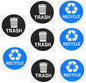 8pcs Trash Sorting Decals Self-Adhesive Waste Container Stickers for Recycling Labels for Easy Waste Classification Black Blue