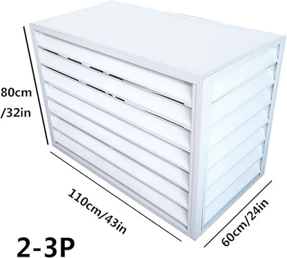 Aluminum Outdoor Condenser Protective Cover, freestanding Enclosure to Cover Garbage Or Ac Units, beautiful and durable appearance, suitable for gardens, balconies, walls, courtyards ( Color : FOUR-WH