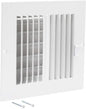 EZ-FLO 6 x 6 Inch (Duct Opening) Air Vent Cover for Wall or Ceiling, Two-Way Ventilation Register, Solid Steel HVAC Register Cover, White, 61660
