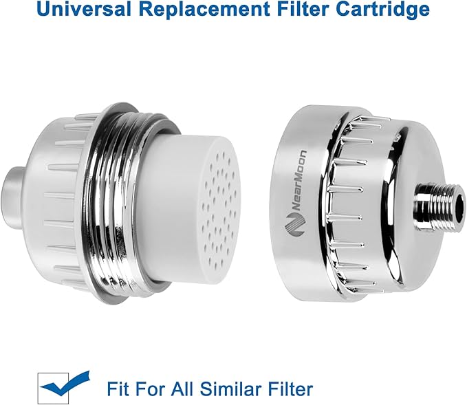 NearMoon 15 - Stage Replacement Cartridge Universal High Output Shower Filter with VC, Reduce Hard Water, Heavy Metal Impurity, Improve Skin & Hair, Fit Any Similar Filter (4 pack)