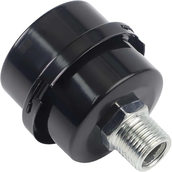 Air Compressor Air Filter Replacement for 16.5 x 11 x 3 cm Pump Accessories, Steel Construction with 20mm Thread, Black Intake Filter for Quiet Mode Operation