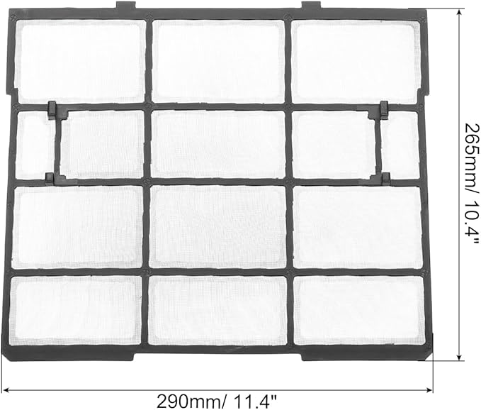 PATIKIL Air Conditioner Filter Replacement 290mm x 265mm, Plastic Air Filtering Screen with Filter Foam for HVAC, Black