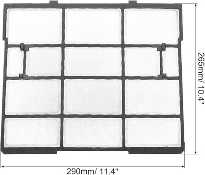 PATIKIL Air Conditioner Filter Replacement 290mm x 265mm, Plastic Air Filtering Screen with Filter Foam for HVAC, Black