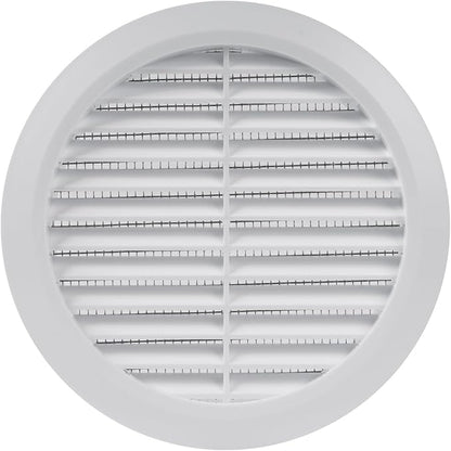 Vent Systems 5'' Inch - White - Soffit Vent Cover - Round Air Vent Louver - Grill Cover - Built-in Insect Screen - HVAC Vents for Bathroom, Home Office, Kitchen