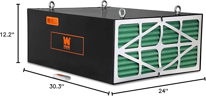 WEN 3417 3-Speed Remote-Controlled Industrial-Strength Air Filtration System (556/702/1044 CFM)