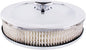 United Pacific S1107 Chrome 10" Air Cleaner Assembly, Low Profile, Die-Cast Chrome Plated Wing Nut, Filter & Breather Hose Nipple Included - ONE Set