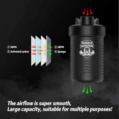 Smoke Hunter 1.0 Personal Air Filter, Long-Lasting Exhalation, Suitable for Home and Car, Ideal for Gift Giving
